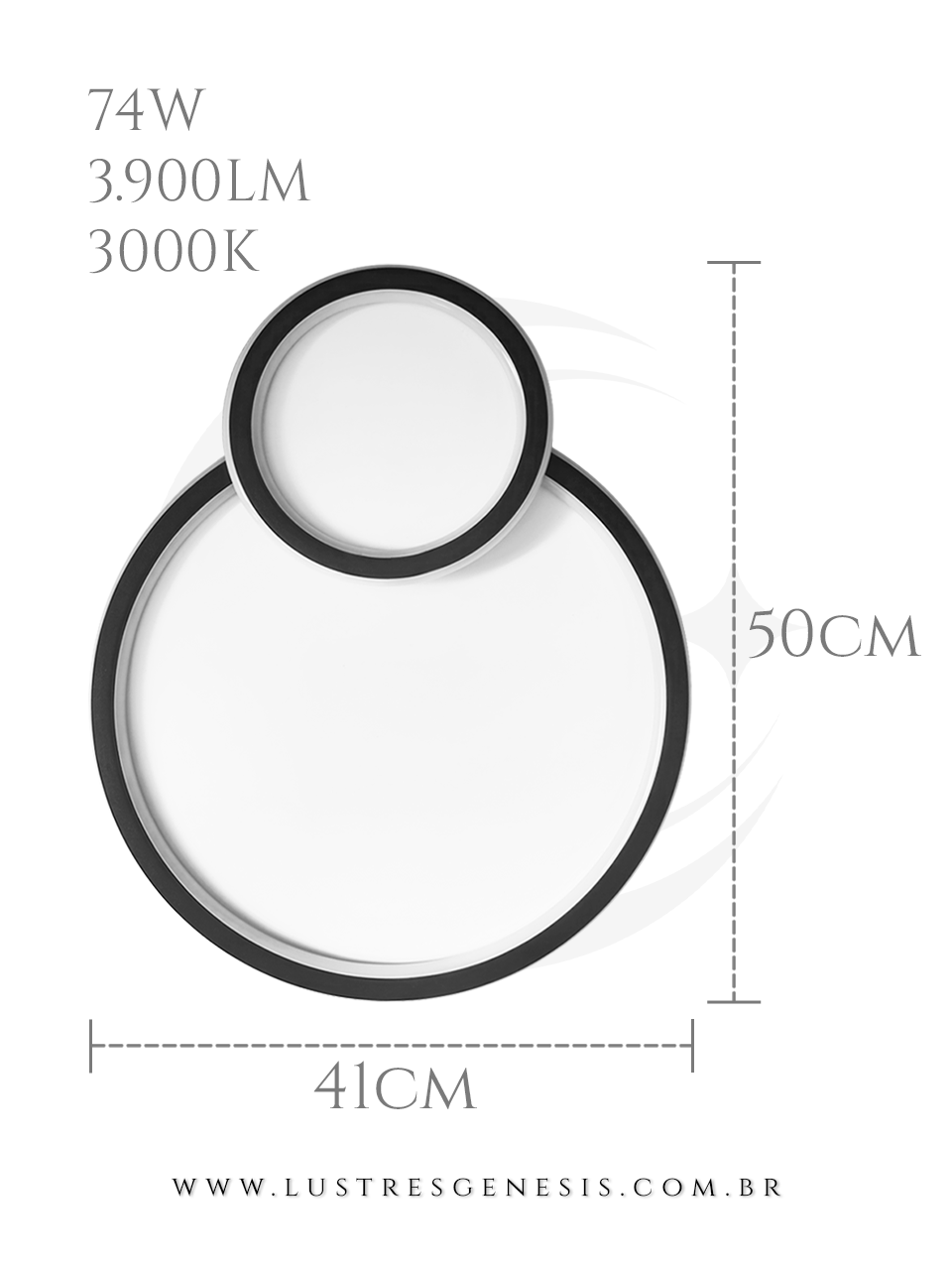 Medidas Plafon de LED Preto